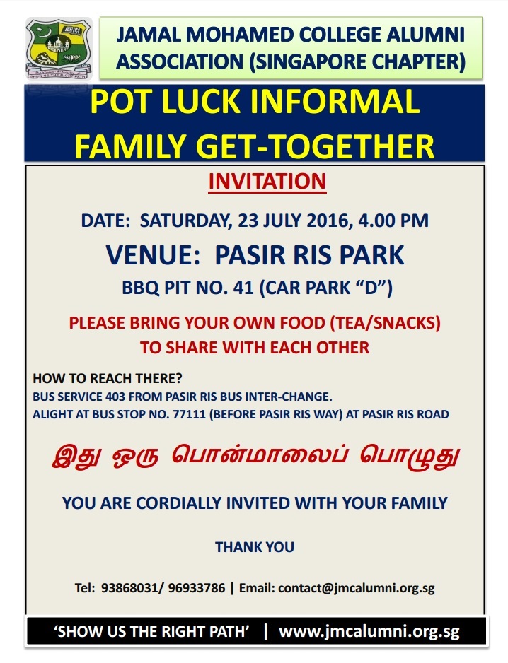 JMC Alumni Pot Luck Informal Family Get-Together 2016