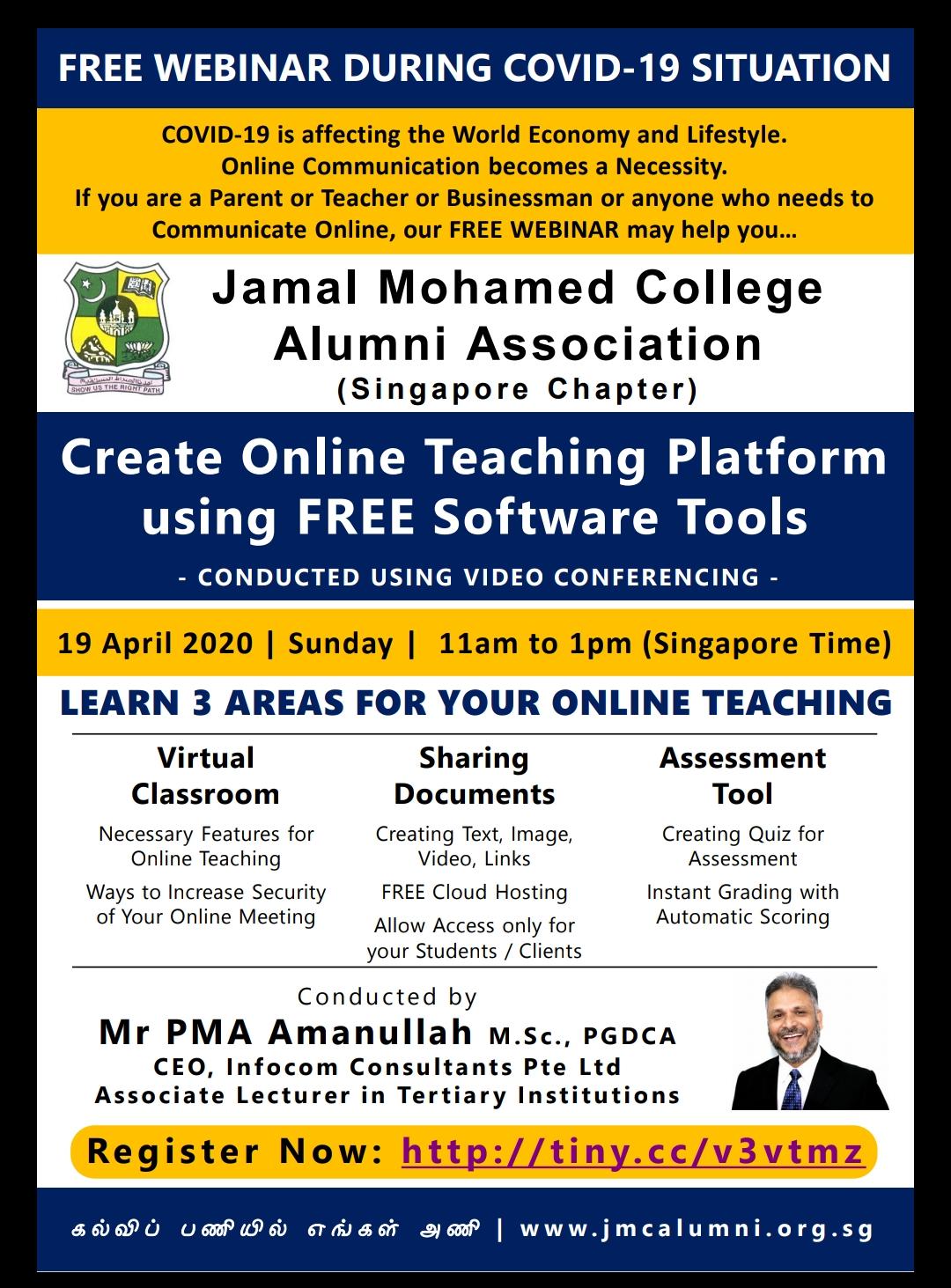 Create Online Teaching Platform using FREE Software Tools – 18 April 2020